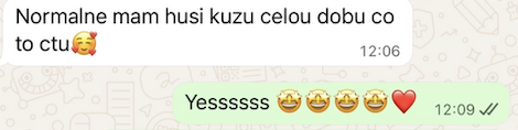 Zpráva klientky: normálně mám husí kůži celou dobu co to čtu